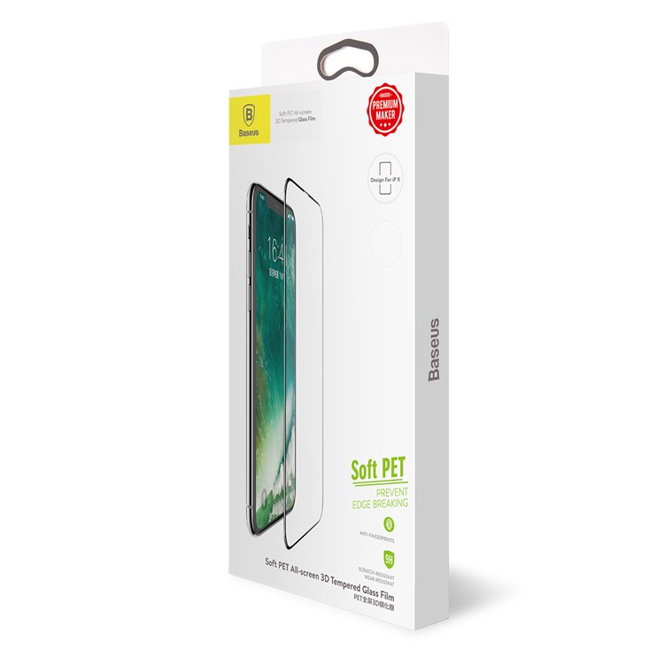 BASEUS 3D 0,23 Mm Weiche PET Vollbild Gehärtetem Glas Schutz Für IPhone X / 10-13