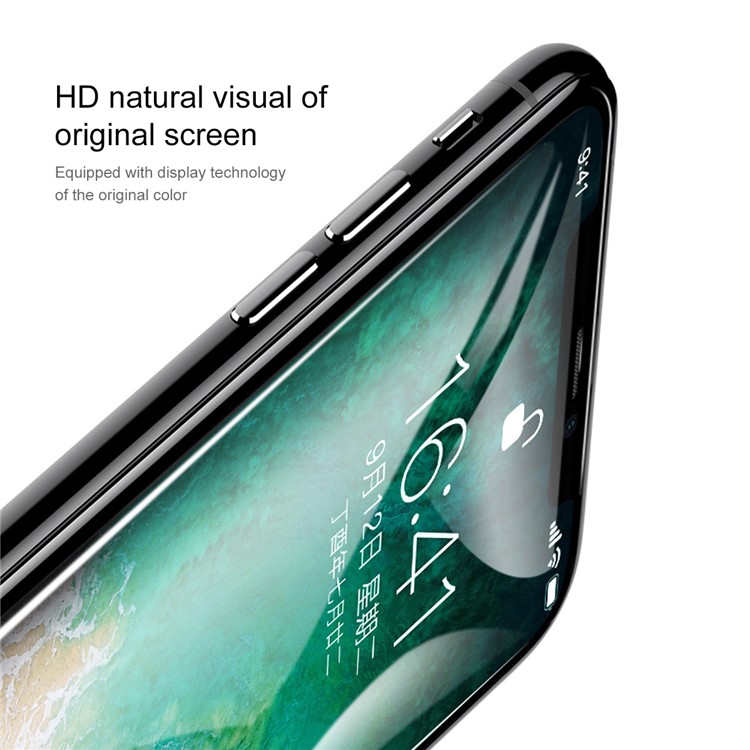 Protector De Pantalla De Cristal Templado De Impresión De Seda BASEUS 9H 0.3mm Para Iphone X-4