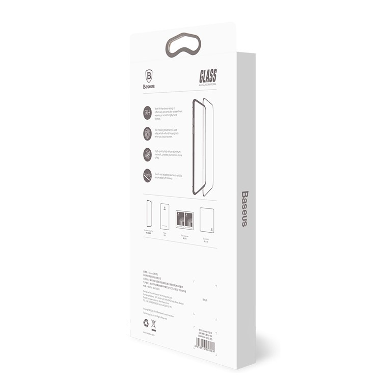 Protector De Pantalla De Cristal Templado De Impresión De Seda BASEUS 9H 0.3mm Para Iphone X-9