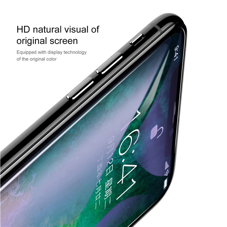 BASEUS Anti-blue-ray 0.3mm Silk Print Full Glue Tempered Glass Full Screen Protector for iPhone 11 Pro 5.8" (2019) / XS / X 5.8 inch-4