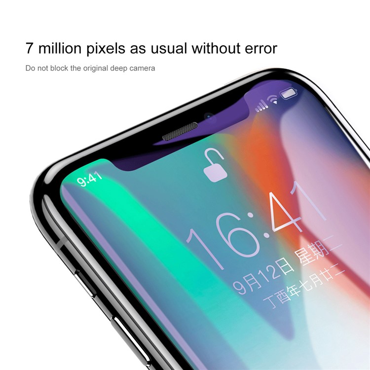 BASEUS Anti-blue-ray 0.3mm Silk Print Full Glue Tempered Glass Full Screen Protector for iPhone 11 Pro 5.8" (2019) / XS / X 5.8 inch-6