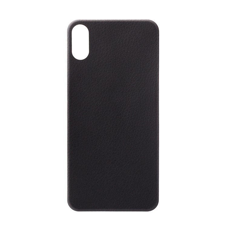 ANGIBABE 0,15mm 3D Arc Rand Litschi Textur Voller Rückenschutzfolie Für Iphone X - Schwarz-2