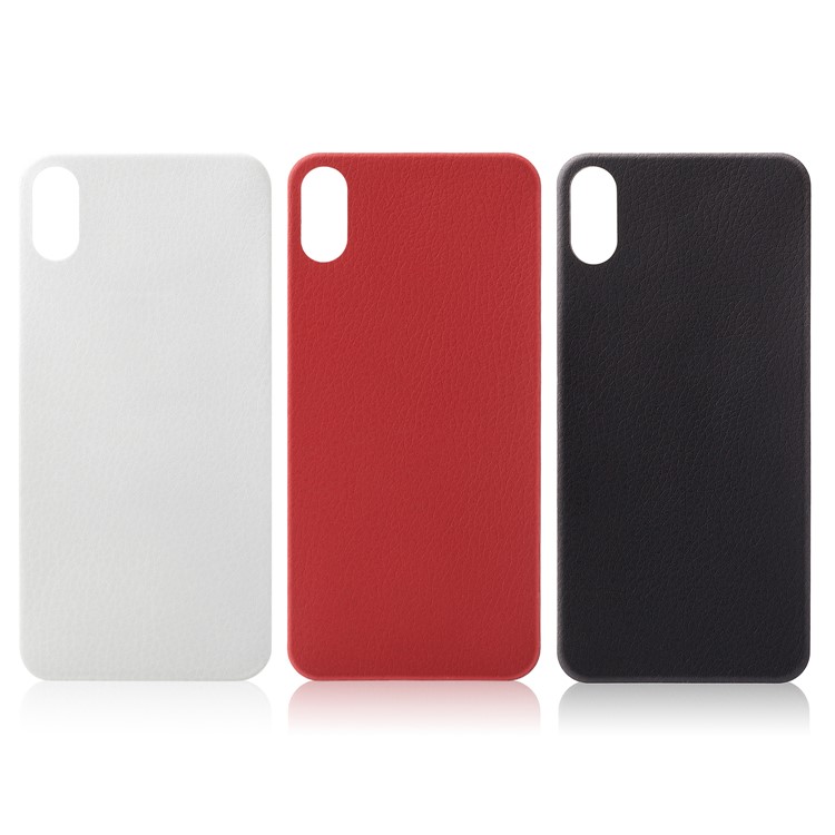 ANGIBABE 0,15mm 3D Arc Rand Litschi Textur Voller Rückenschutzfolie Für Iphone X - Schwarz-3