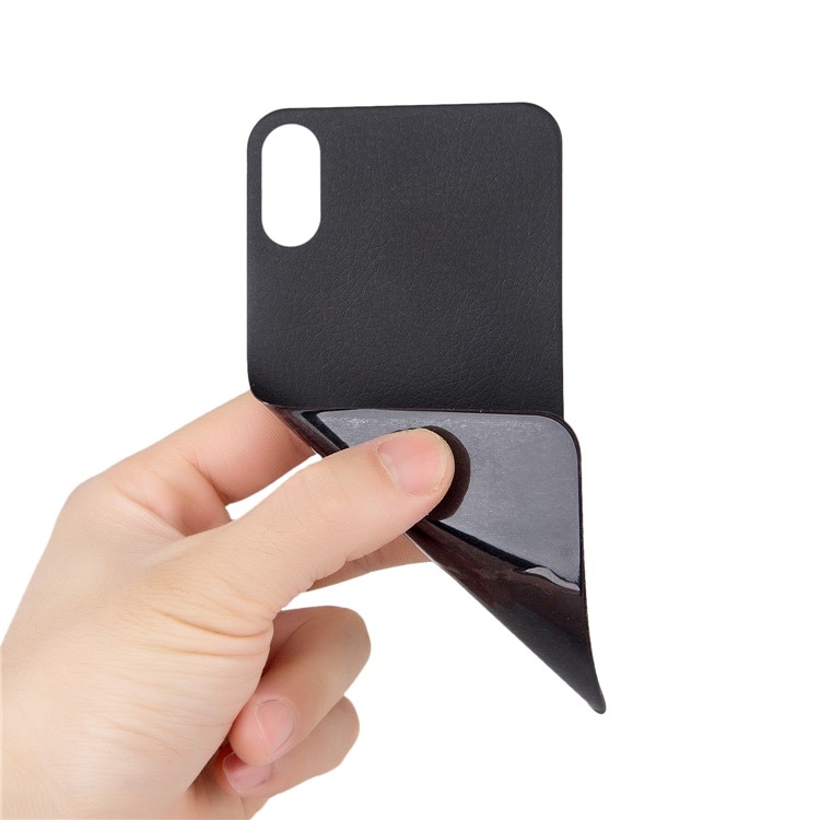 ANGIBABE 0,15mm 3D Arc Rand Litschi Textur Voller Rückenschutzfolie Für Iphone X - Schwarz-4