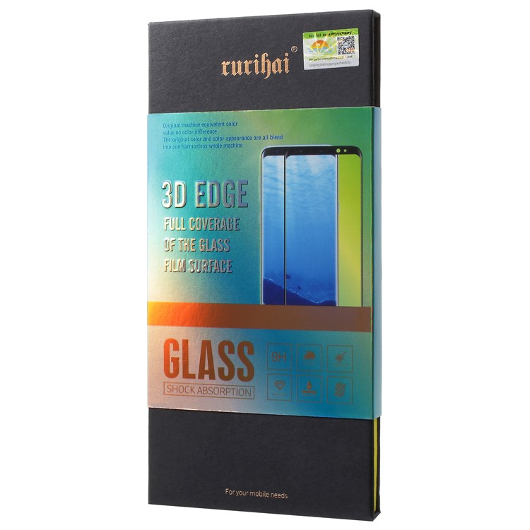 RURIHAI 0.25mm 3D Edge AB Glue Full Tempered Glass Screen Protector for Samsung Galaxy S8+ G955-9