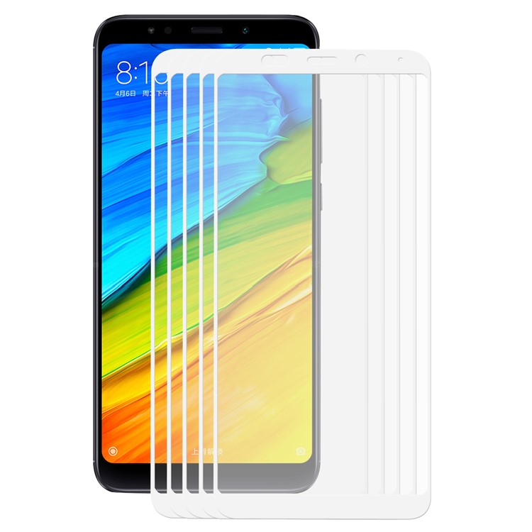 HAT PRINCE 5Pcs/Set 0.26mm 9H 2.5D Full Mobile Screen Tempered Glass Protector for Xiaomi Redmi 5 - White-2