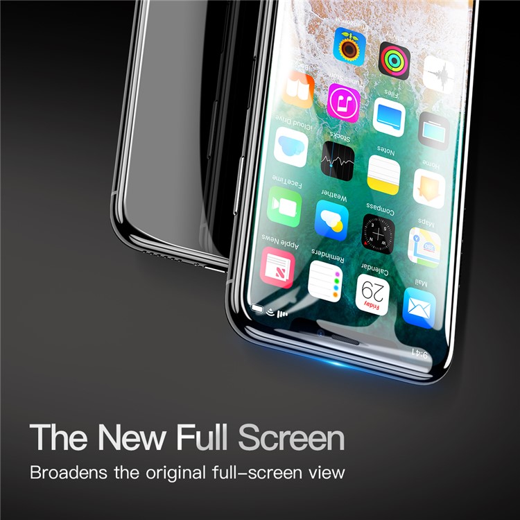 BASEUS Anti-blue-ray 0.3mm 4D Curved Full Coverage Tempered Glass Screen Guard Film for iPhone X/10 5.8 inch - Black-6