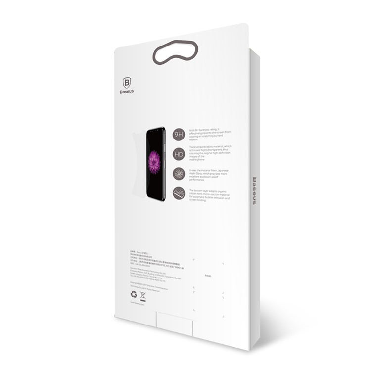 BASEUS for iPhone X/10 5.8-inch 0.25mm Clear Anti-fingerprint Tempered Glass Screen Protector (Not Complete Covering) - Transparent-11