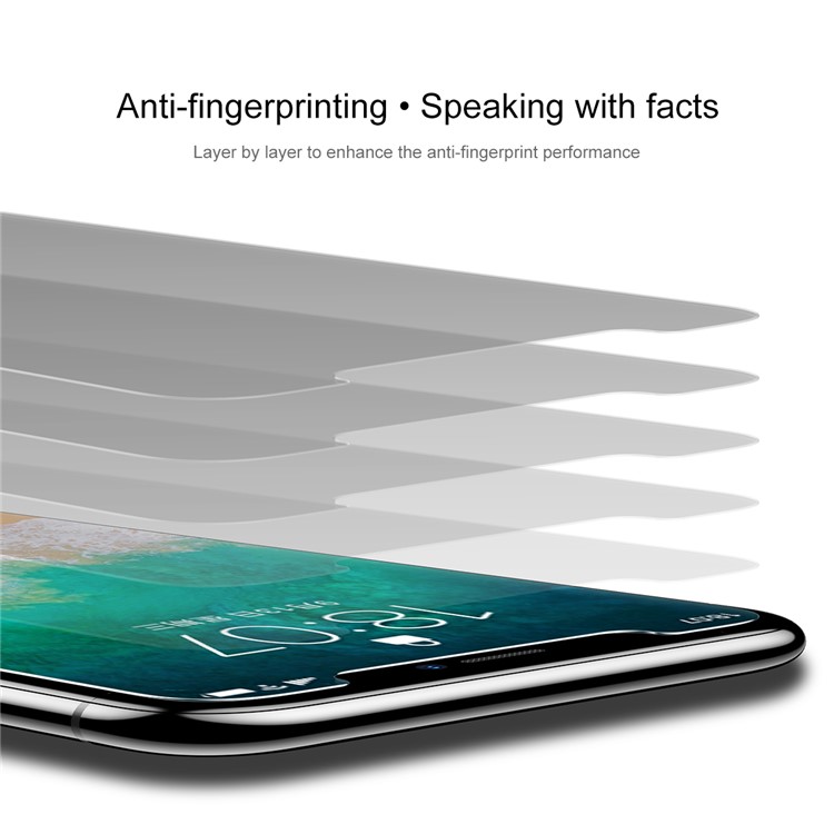 BASEUS for iPhone X/10 5.8-inch 0.25mm Clear Anti-fingerprint Tempered Glass Screen Protector (Not Complete Covering) - Transparent-3