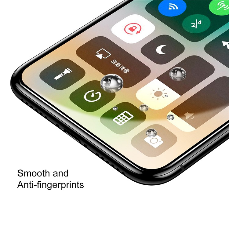 BASEUS for iPhone X/10 5.8-inch 0.25mm Clear Anti-fingerprint Tempered Glass Screen Protector (Not Complete Covering) - Transparent-4