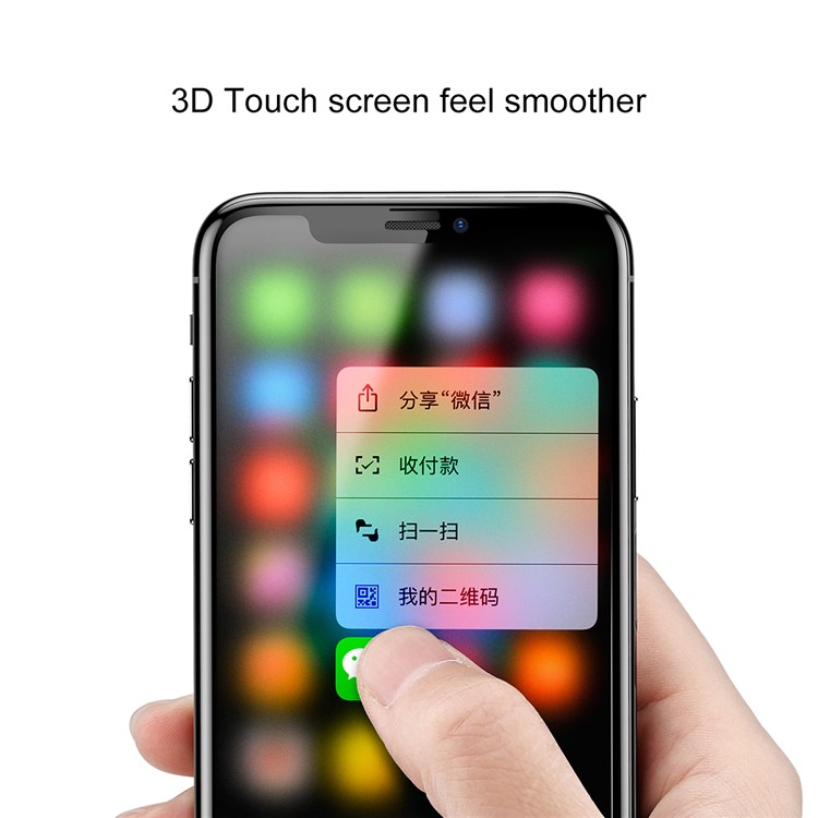 BASEUS for iPhone X/10 5.8-inch 0.25mm Clear Anti-fingerprint Tempered Glass Screen Protector (Not Complete Covering) - Transparent-6