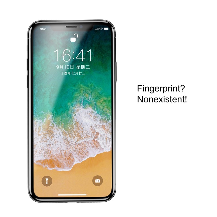 BASEUS for iPhone X/10 5.8-inch 0.25mm Clear Anti-fingerprint Tempered Glass Screen Protector (Not Complete Covering) - Transparent-7