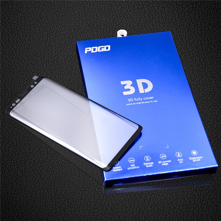 PDGD Full Size Silk Printing Tempered Glass Screen Guard Film for Samsung Galaxy S9+ - Black-2