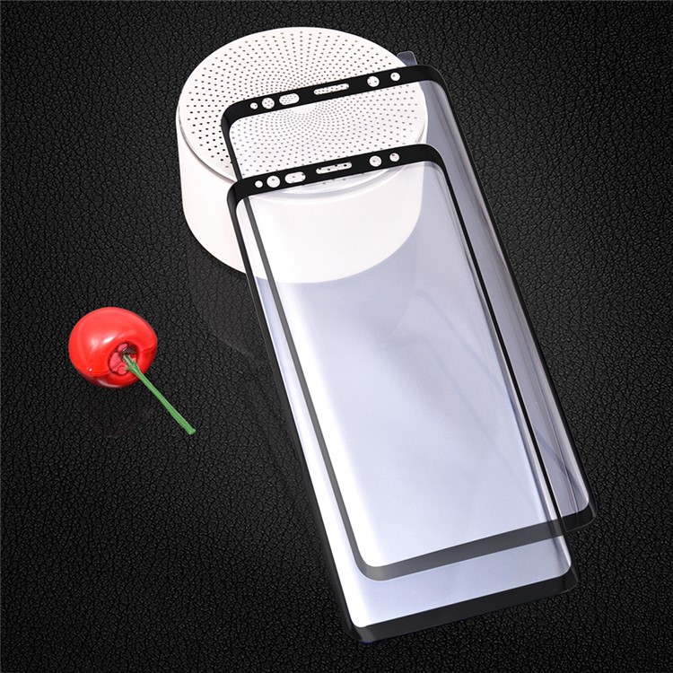 PDGD Full Size Silk Printing Tempered Glass Screen Guard Film for Samsung Galaxy S9+ - Black-9