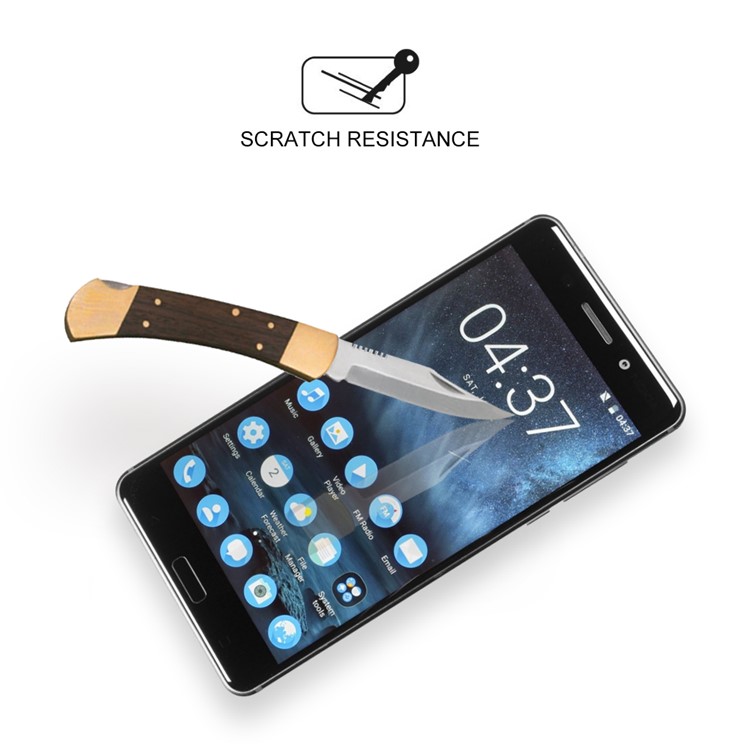 100Pcs/Set 0.3mm Arc Edge Tempered Glass Screen Protector Film for Nokia 6-3