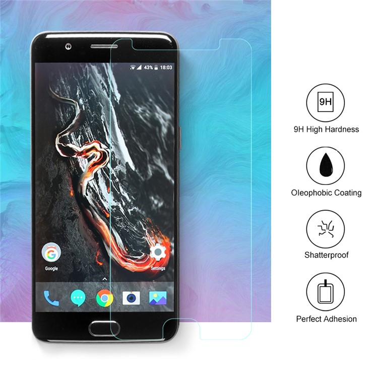 100PCS/Lot 0.3mm Tempered Glass Screen Protector Film for OnePlus 5 Arc Edge-2