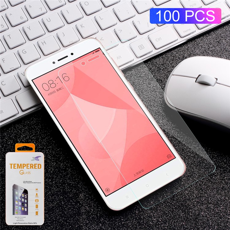 100PCS/Lot 0.3mm Tempered Glass Screen Protector Film for Xiaomi Redmi 4X Arc Edge-1