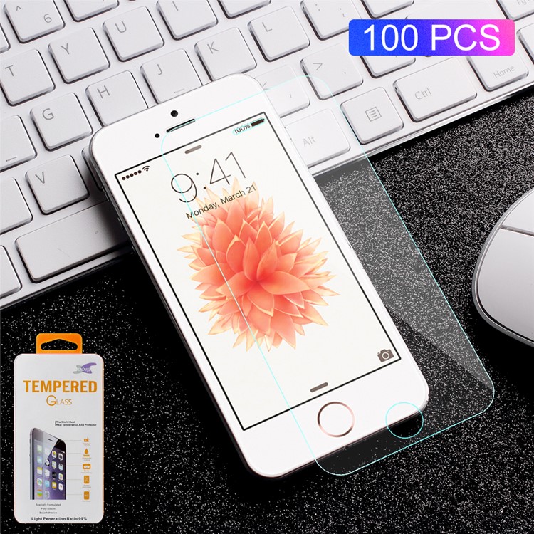 100 Stücke / Set 0,3mm Arc Rand Gehärtetem Glas Displayschutzfolie Film Für Iphone Se / 5 S / 5-1
