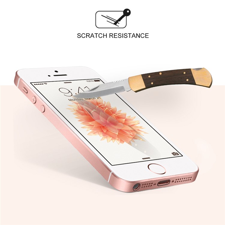 100 Stücke / Set 0,3mm Arc Rand Gehärtetem Glas Displayschutzfolie Film Für Iphone Se / 5 S / 5-3