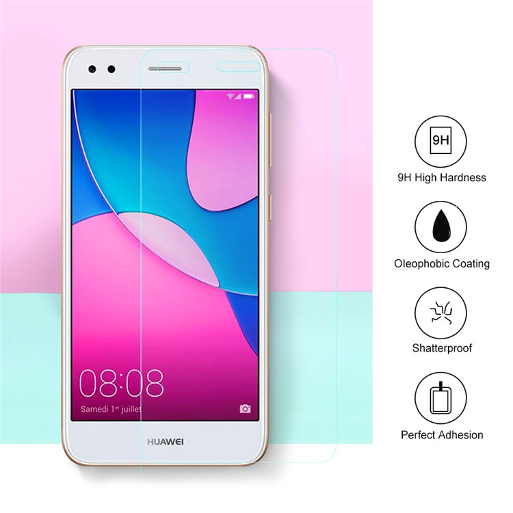 100PCS/Lot 0.3mm Tempered Glass Screen Protector Film for Huawei Y6 Pro (2017) / Enjoy 7 / P9 lite mini Arc Edge-2
