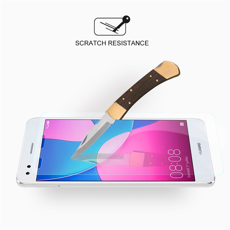 100PCS/Lot 0.3mm Tempered Glass Screen Protector Film for Huawei Y6 Pro (2017) / Enjoy 7 / P9 lite mini Arc Edge-3