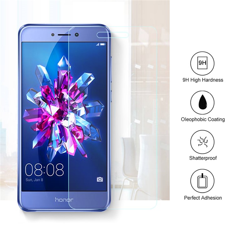 100Pcs/Set 0.3mm Arc Edge Tempered Glass Screen Protector Guard Film for Huawei P8 Lite (2017) / Honor 8 Lite-2