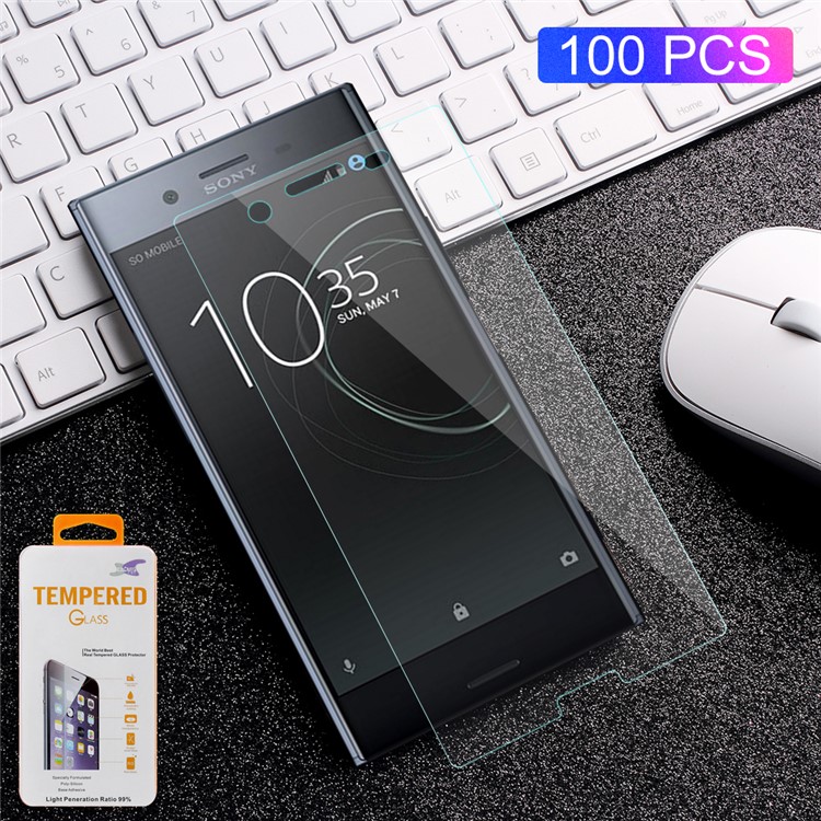 100PCS/Lot 0.3mm Tempered Glass Screen Protector Film for Sony Xperia XZ Premium Arc Edge-1