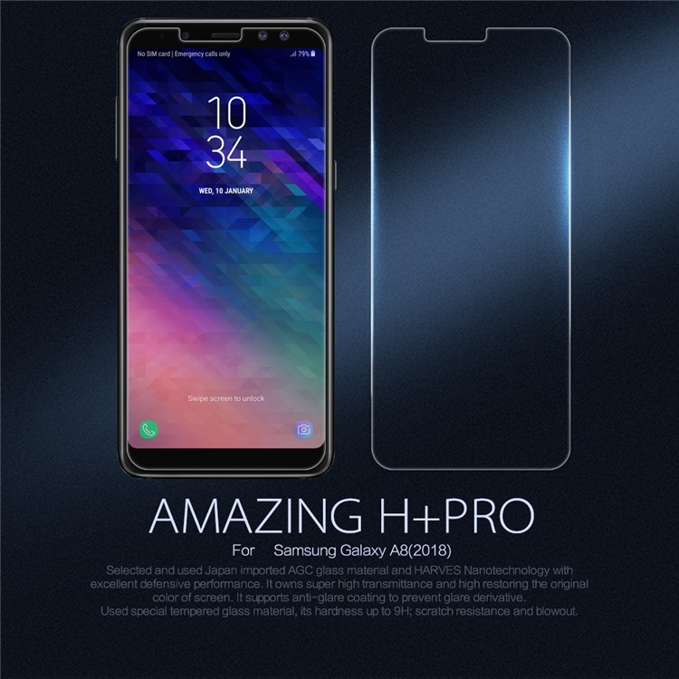 NILLKIN Amazing H+PRO Tempered Glass Screen Protector Film Anti-Explosion for Samsung Galaxy A8 (2018)-1