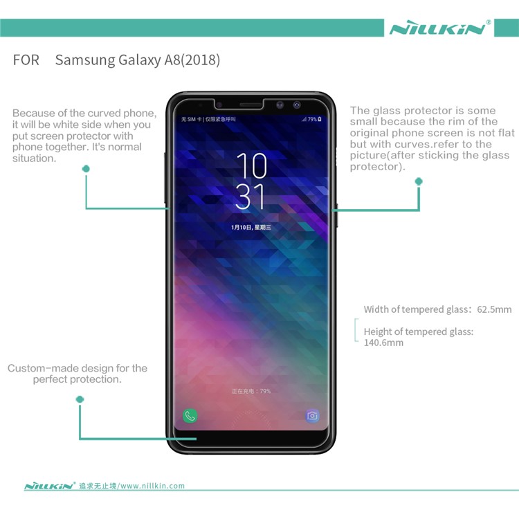 NILLKIN Amazing H for Samsung Galaxy A8+ (2018) Anti-Explosion Tempered Glass Screen Protector-11