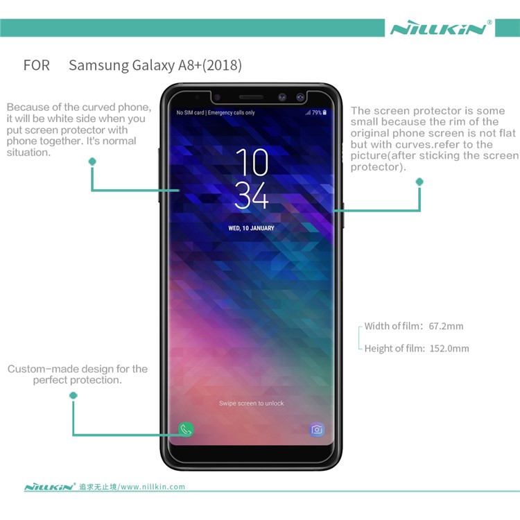 Film De Protection Anti-rayures Nillkin Matte Anti-rayures Pour Samsung Galaxy A8 (2018)