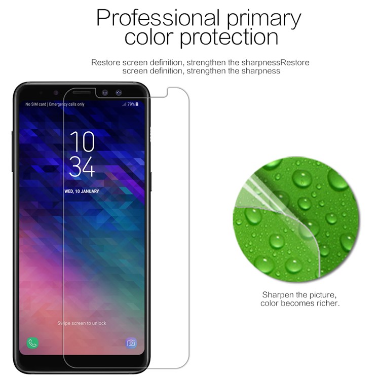 NILLKIN Anti-fingerprint HD Clear LCD Screen Protector Shield Film for Samsung Galaxy A8+ (2018)-2