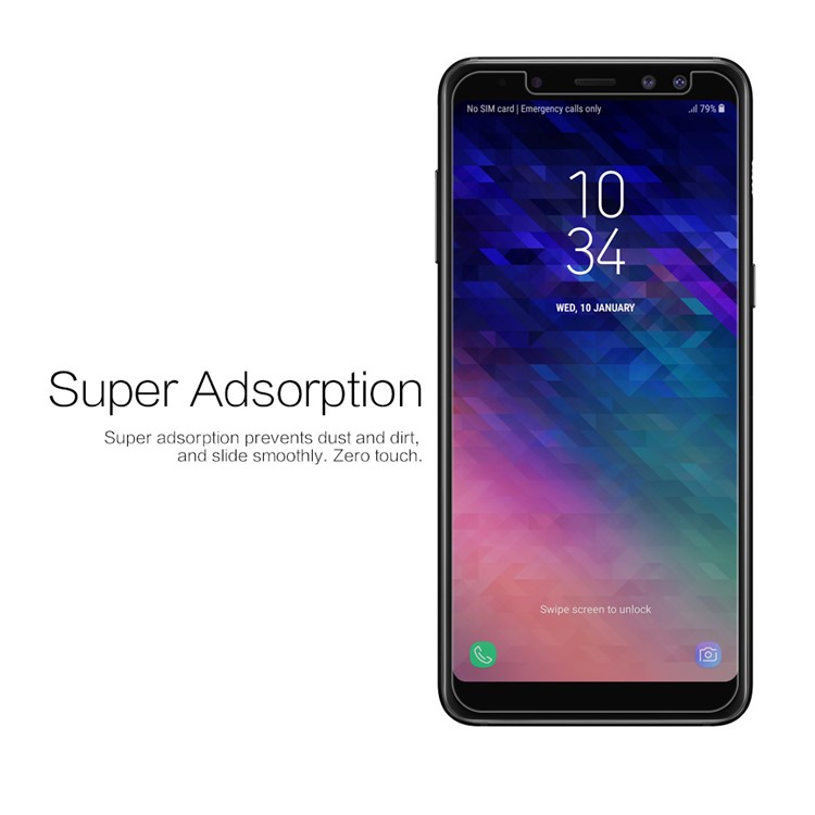 NILLKIN Anti-fingerprint HD Clear LCD Screen Protector Shield Film for Samsung Galaxy A8+ (2018)-3