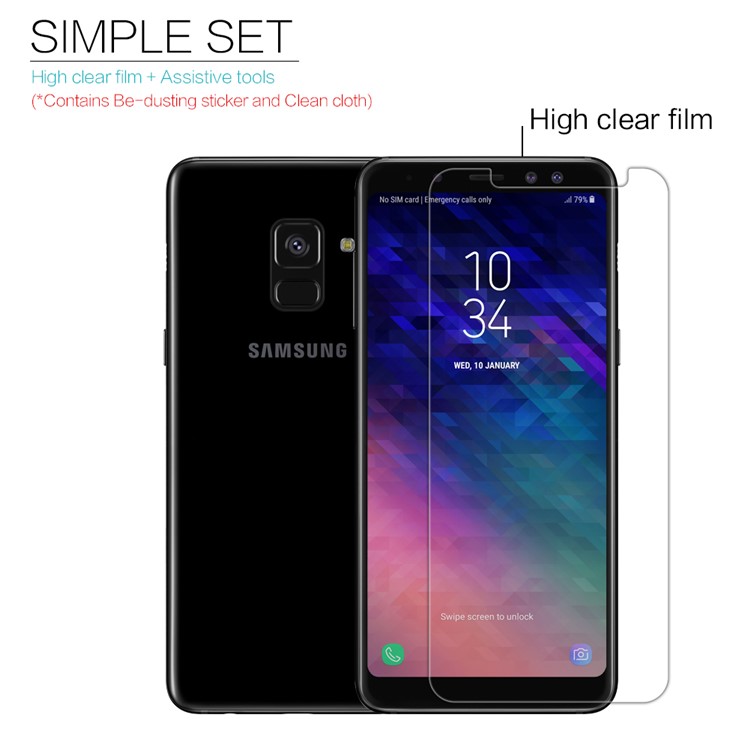 NILLKIN Anti-fingerprint HD Clear LCD Screen Protector Shield Film for Samsung Galaxy A8+ (2018)-5