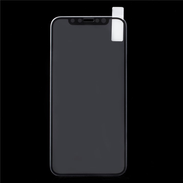 Complete Covering Arc Edge Silk Printing Tempered Glass Screen Protector with TPU Frame for iPhone X - Black-2