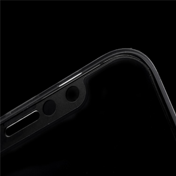 Complete Covering Arc Edge Silk Printing Tempered Glass Screen Protector with TPU Frame for iPhone X - Black-7