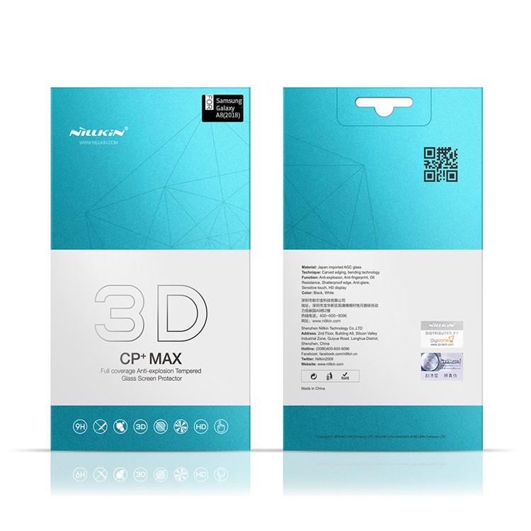 NILLKIN 3D CP+ Max for Samsung Galaxy A8+ (2018) Full Size Tempered Glass Screen Protector Anti-explosion - Black-17