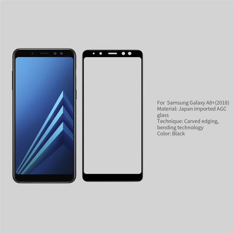 NILLKIN 3D CP+ Max for Samsung Galaxy A8+ (2018) Full Size Tempered Glass Screen Protector Anti-explosion - Black-3