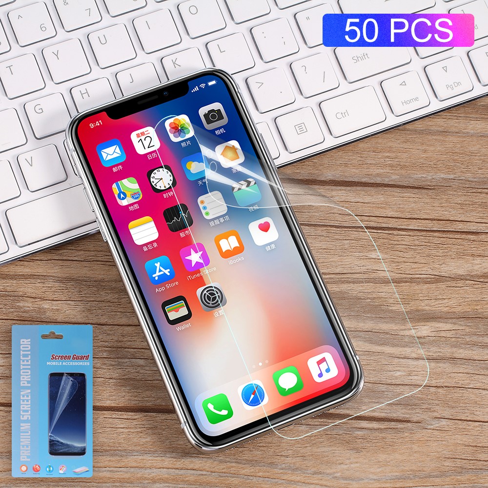 50pcs/set for iphone x soft screen protector full