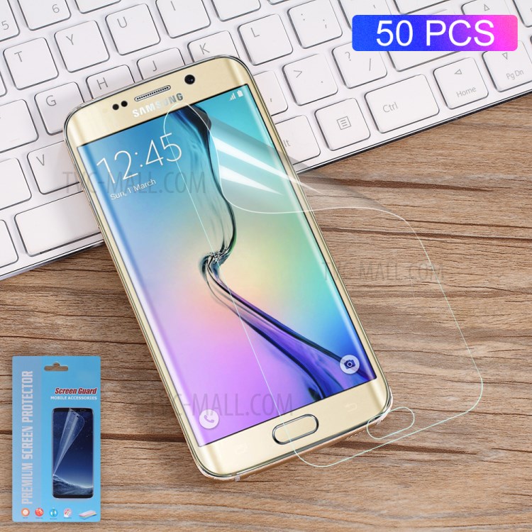 50Pcs/Set Full Screen Cover Soft Mobile LCD Protector Films for Samsung Galaxy S6 Edge G925-1