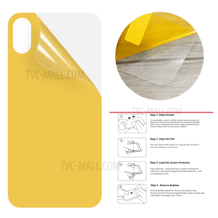 50 Pcs/Set PET Full Coverage Back Cover Protector Film for iPhone X-2