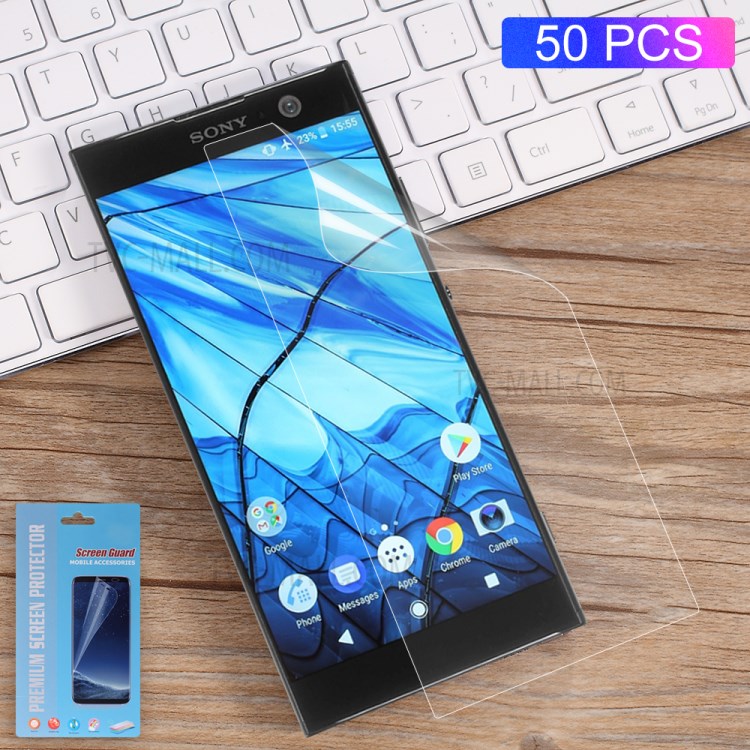 50Pcs/Set Full Coverage Soft Mobile LCD Screen Protector Films for Sony Xperia XA2-1