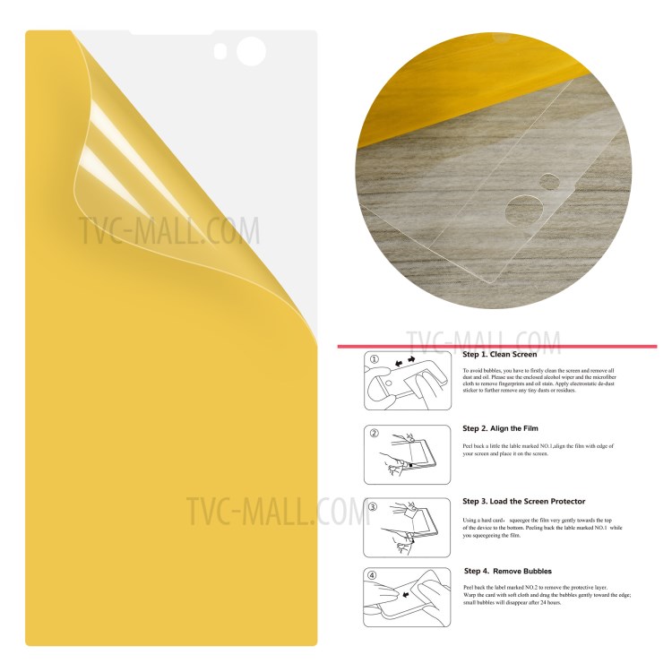 50Pcs/Set Full Coverage Soft Mobile LCD Screen Protector Films for Sony Xperia XA2-3
