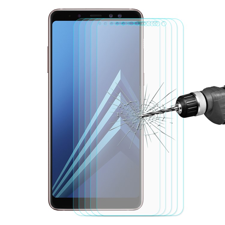 5Pcs HAT PRINCE for Samsung Galaxy A8 2018 Tempered Glass Screen Protector 0.26mm 9H 2.5D Arc Edge-1