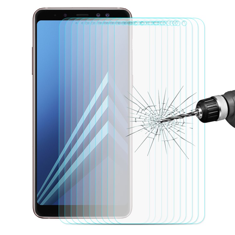 ENKAY 10Pcs/Set 0.26mm 9H 2.5D Arc Edge Tempered Glass Screen Protector for Samsung Galaxy A8+ (2018)-1