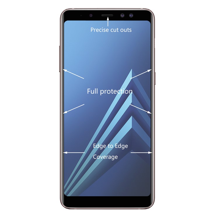 HAT PRINCE 0.26mm 9H 3D Curved Full Tempered Glass Screen Protector Guard Film for Samsung Galaxy A8+ (2018)-3