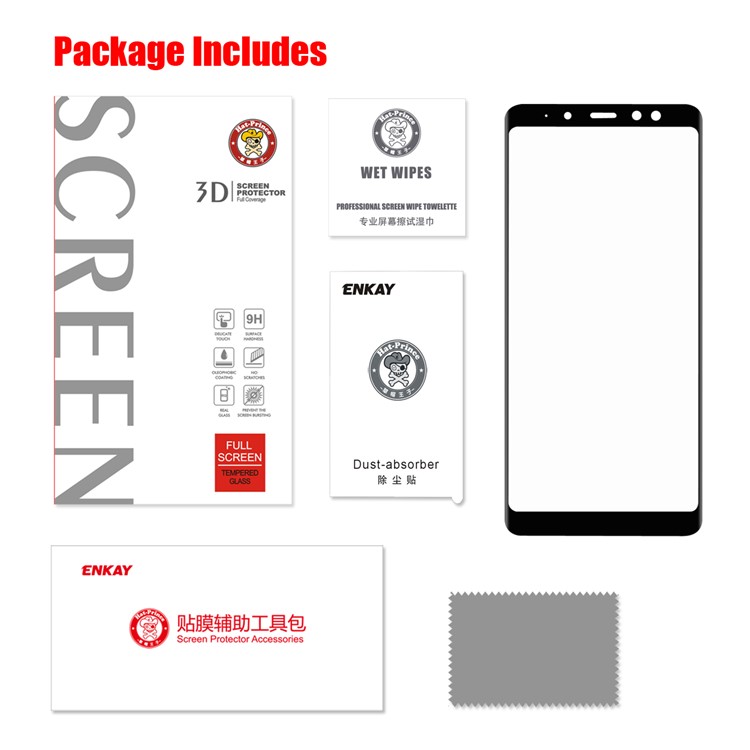 HAT PRINCE 0.26mm 9H 3D Curved Full Tempered Glass Screen Protector Guard Film for Samsung Galaxy A8+ (2018)-5