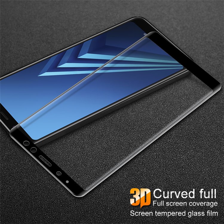 IMAK 3D Curved Full Coverage Tempered Glass Screen Protector for Samsung Galaxy A8 (2018) - Black-2
