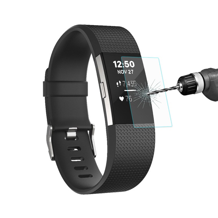 HAT PRINCE 0.2mm 9H 2.15D Arc Edge Tempered Glass Screen Protector Film for Fitbit Charge 2-3