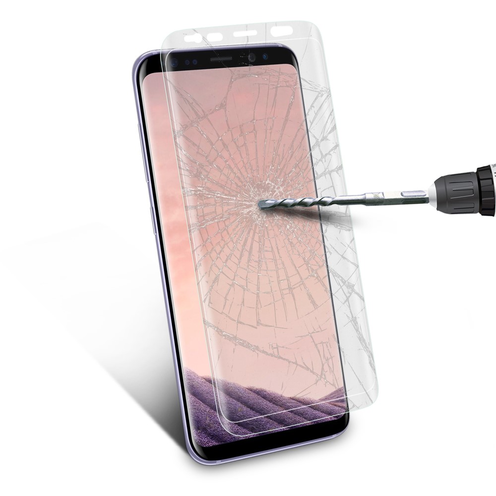 ANGIBABE 0.26mm Transparent Full Size Curved Tempered Glass Screen Film for Samsung Galaxy S9+-3