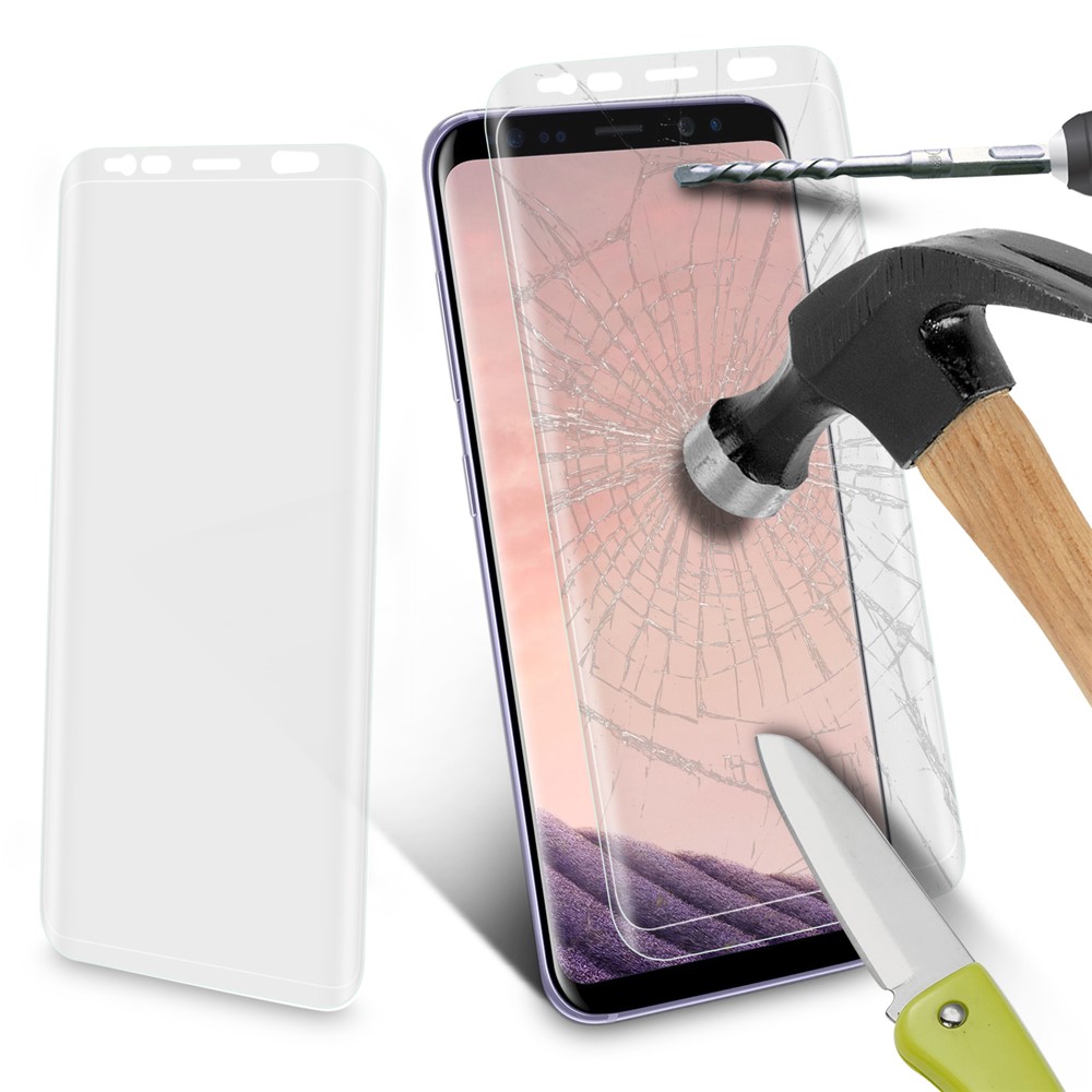 ANGIBABE 0.26mm Transparent Full Size Curved Tempered Glass Screen Film for Samsung Galaxy S9+-4